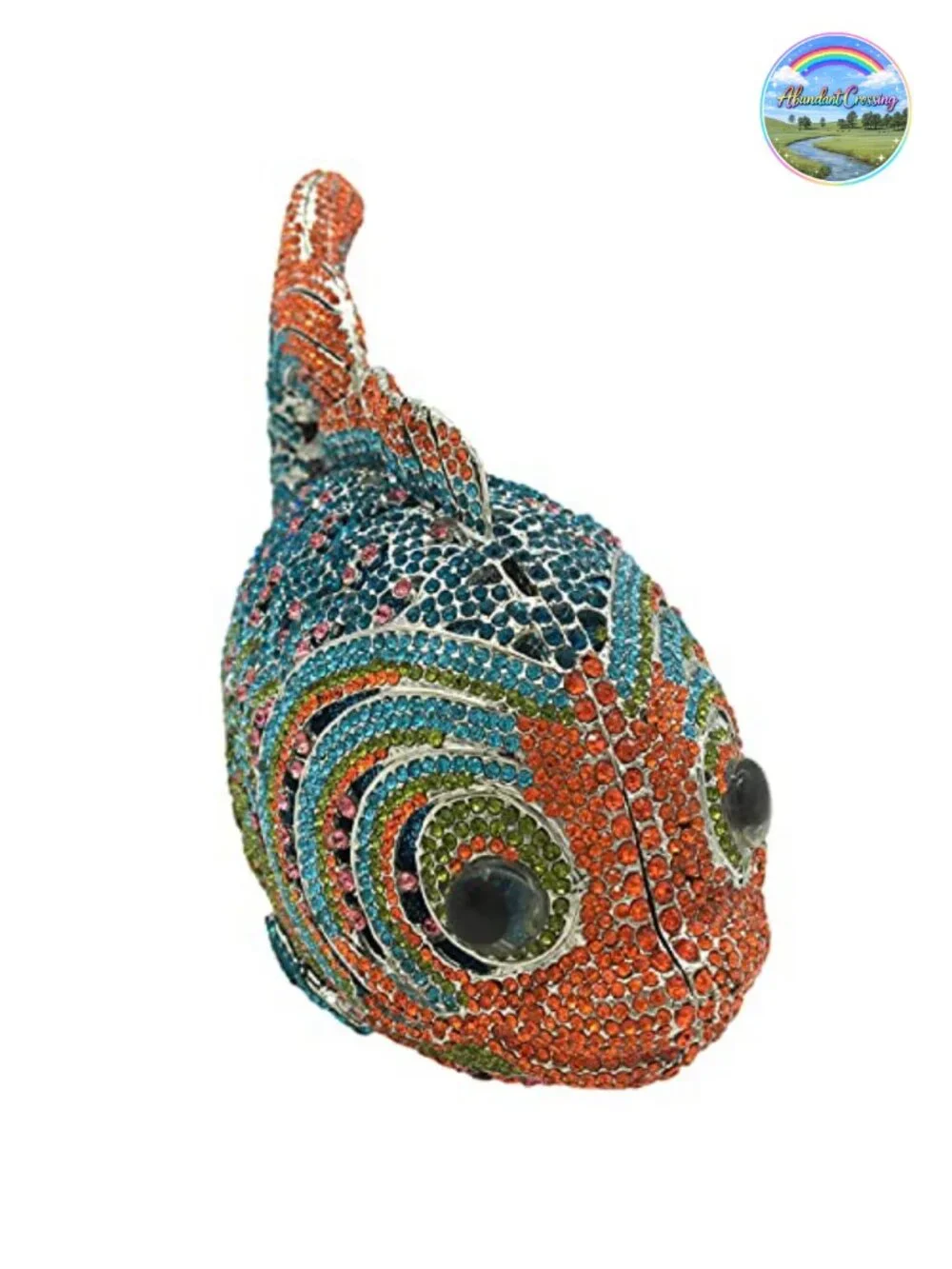 Handcrafted Crystal Fish Clutch Evening Bag Women Formal Prom Wedding Purse